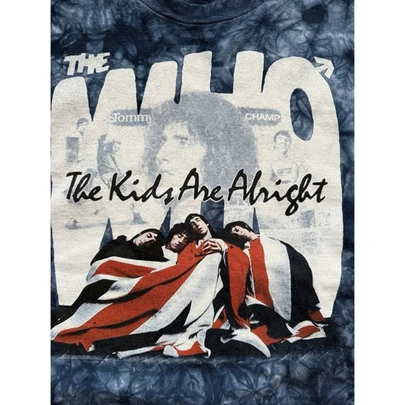 Vintage The Who Mens T-Shirt Size XXL Liquid Blue Tie Dye The Kids Are Alright